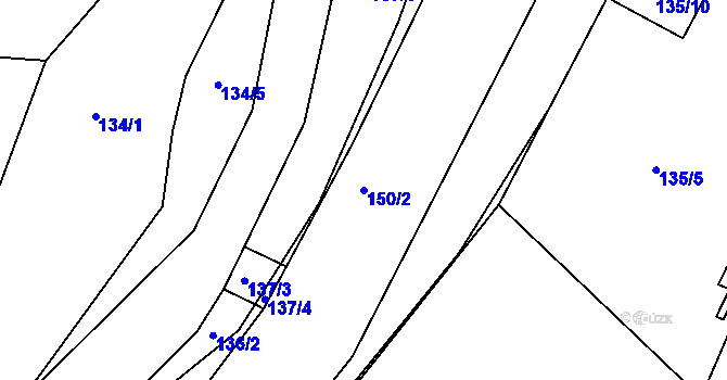Parcela st. 150/2 v KÚ Malé Hydčice, Katastrální mapa