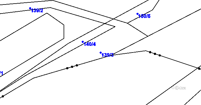 Parcela st. 139/3 v KÚ Malé Hydčice, Katastrální mapa