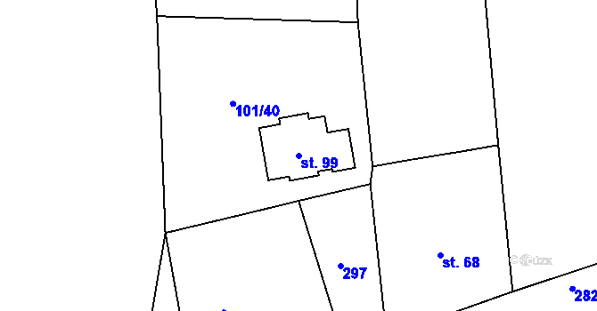 Parcela st. 99 v KÚ Týnec u Hliněného Újezdu, Katastrální mapa