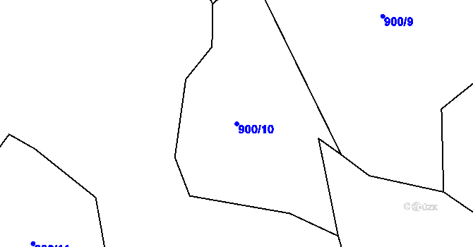 Parcela st. 900/10 v KÚ Hlinná, Katastrální mapa
