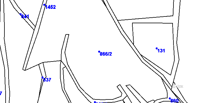 Parcela st. 866/2 v KÚ Hlinná, Katastrální mapa