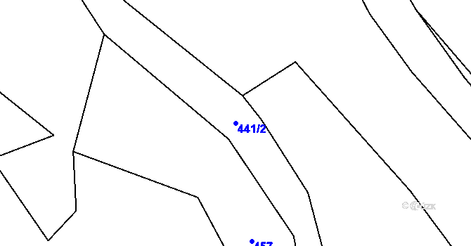 Parcela st. 441/2 v KÚ Tlučeň, Katastrální mapa