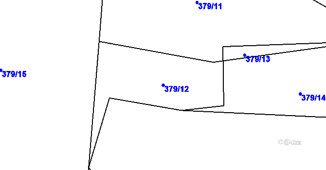 Parcela st. 379/12 v KÚ Tlučeň, Katastrální mapa