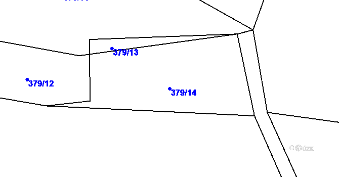 Parcela st. 379/14 v KÚ Tlučeň, Katastrální mapa