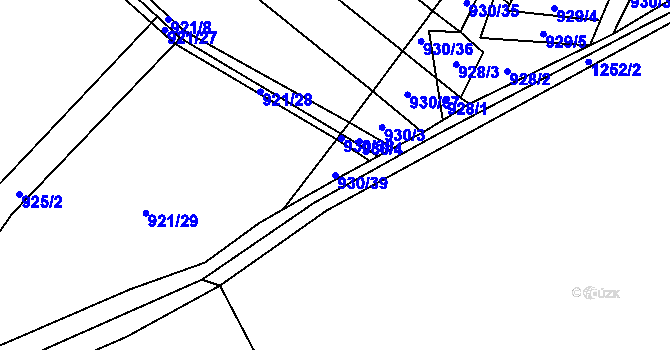 Parcela st. 930/39 v KÚ Tlučeň, Katastrální mapa