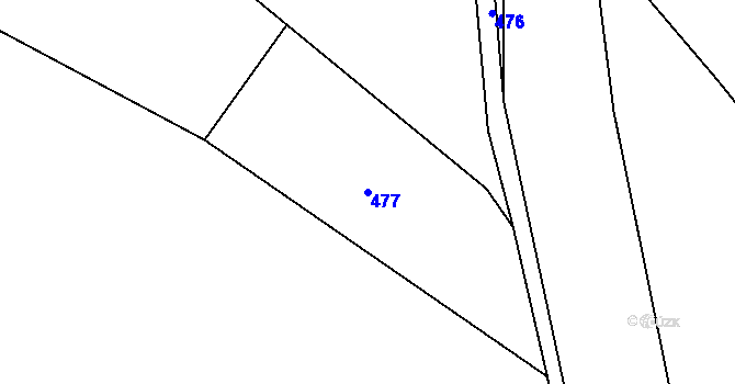 Parcela st. 477 v KÚ Hlinné, Katastrální mapa