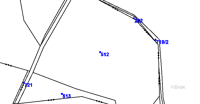 Parcela st. 512 v KÚ Hlinné, Katastrální mapa