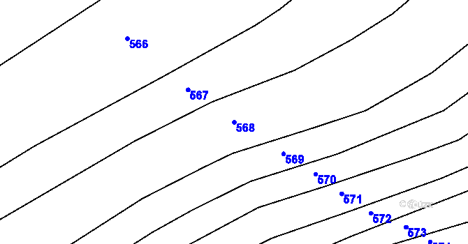 Parcela st. 568 v KÚ Hlinné, Katastrální mapa