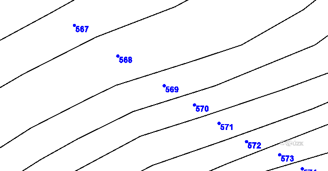 Parcela st. 569 v KÚ Hlinné, Katastrální mapa