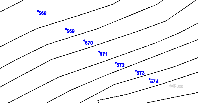 Parcela st. 571 v KÚ Hlinné, Katastrální mapa