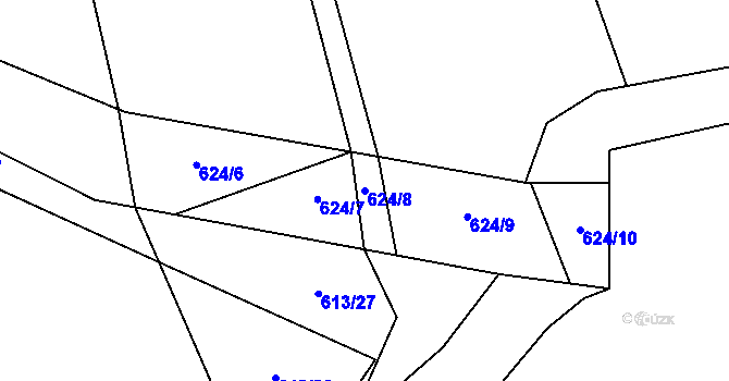 Parcela st. 624/8 v KÚ Hlinsko v Čechách, Katastrální mapa