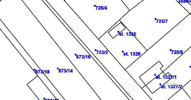 Parcela st. 723/2 v KÚ Hlinsko v Čechách, Katastrální mapa