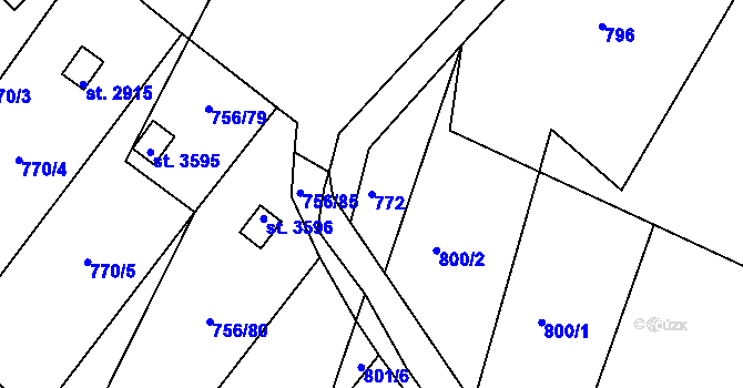 Parcela st. 772 v KÚ Hlinsko v Čechách, Katastrální mapa