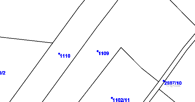 Parcela st. 1109 v KÚ Hlinsko v Čechách, Katastrální mapa