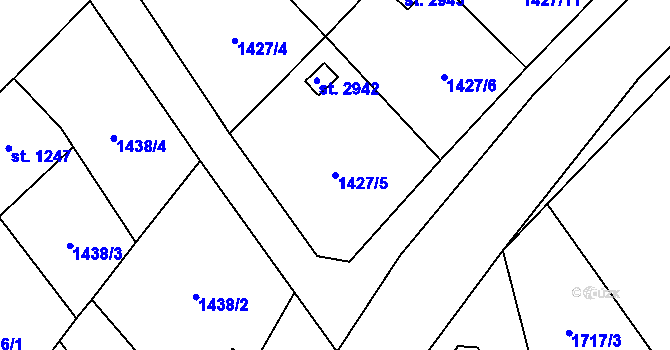 Parcela st. 1427/5 v KÚ Hlinsko v Čechách, Katastrální mapa