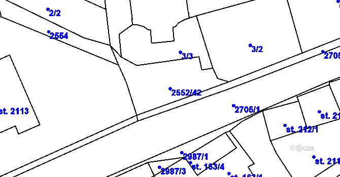 Parcela st. 2552/42 v KÚ Hlinsko v Čechách, Katastrální mapa