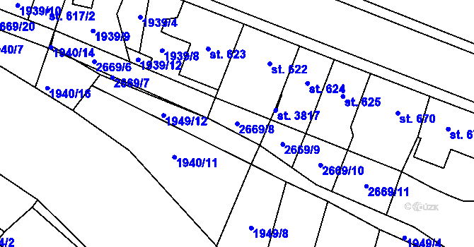 Parcela st. 2669/8 v KÚ Hlinsko v Čechách, Katastrální mapa