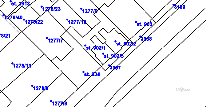 Parcela st. 902/3 v KÚ Hlinsko v Čechách, Katastrální mapa