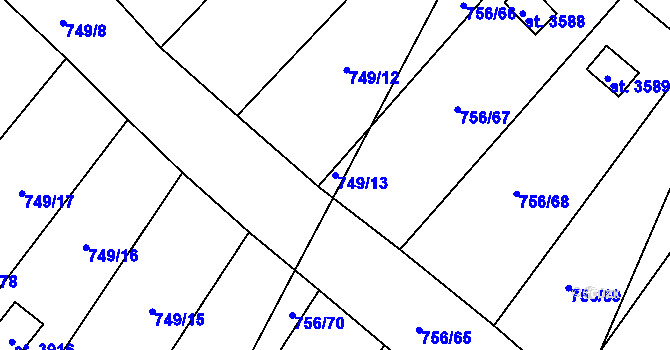 Parcela st. 749/13 v KÚ Hlinsko v Čechách, Katastrální mapa