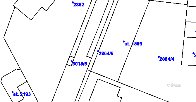 Parcela st. 2864/6 v KÚ Hlinsko v Čechách, Katastrální mapa