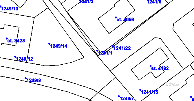 Parcela st. 1241/1 v KÚ Hlinsko v Čechách, Katastrální mapa