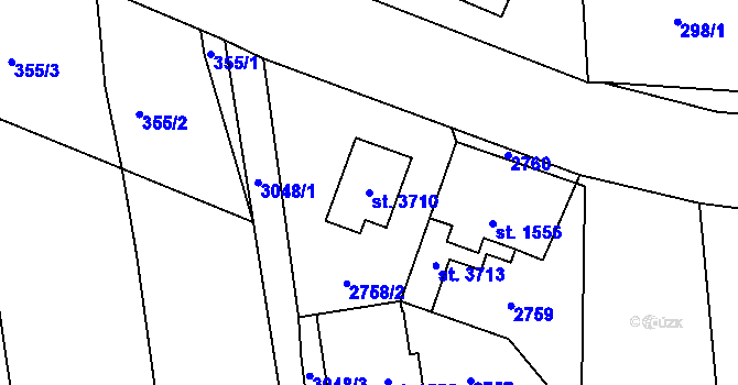 Parcela st. 3710 v KÚ Hlinsko v Čechách, Katastrální mapa