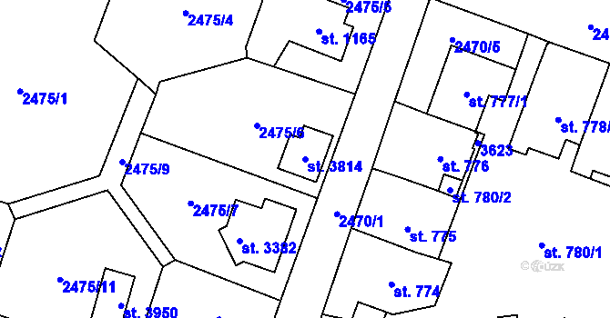 Parcela st. 3814 v KÚ Hlinsko v Čechách, Katastrální mapa