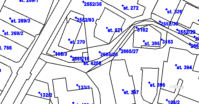 Parcela st. 2665/26 v KÚ Hlinsko v Čechách, Katastrální mapa