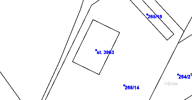 Parcela st. 3963 v KÚ Hlinsko v Čechách, Katastrální mapa