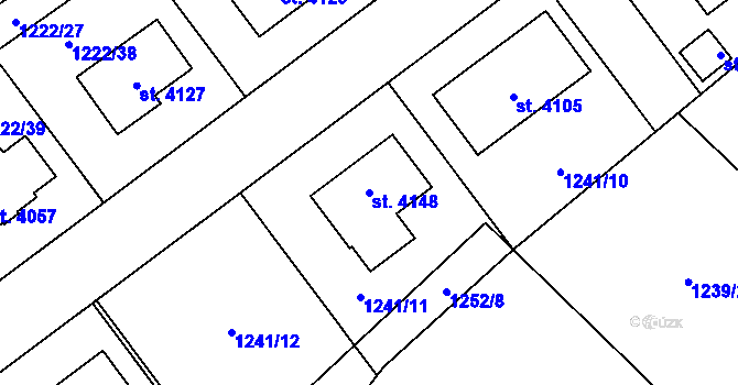 Parcela st. 4148 v KÚ Hlinsko v Čechách, Katastrální mapa