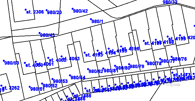 Parcela st. 4194 v KÚ Hlinsko v Čechách, Katastrální mapa