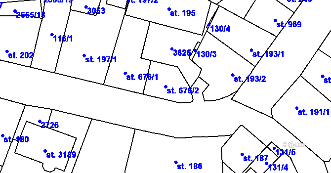 Parcela st. 676/2 v KÚ Hlinsko v Čechách, Katastrální mapa