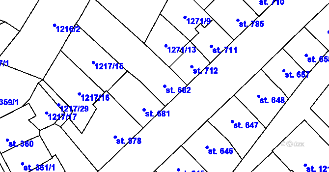 Parcela st. 682 v KÚ Hlinsko v Čechách, Katastrální mapa