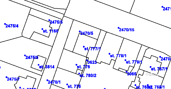 Parcela st. 777/1 v KÚ Hlinsko v Čechách, Katastrální mapa