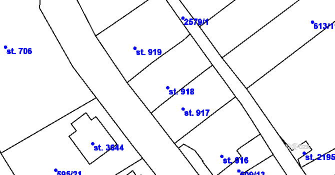 Parcela st. 918 v KÚ Hlinsko v Čechách, Katastrální mapa