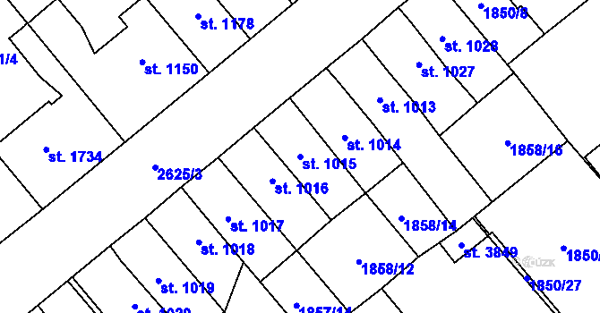 Parcela st. 1015 v KÚ Hlinsko v Čechách, Katastrální mapa