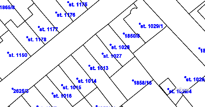 Parcela st. 1027 v KÚ Hlinsko v Čechách, Katastrální mapa