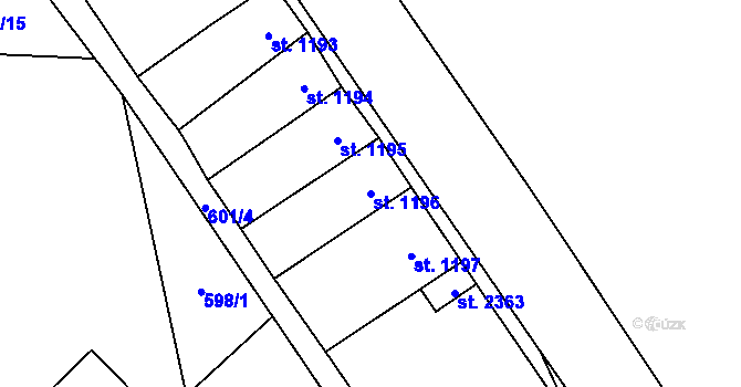 Parcela st. 1196 v KÚ Hlinsko v Čechách, Katastrální mapa