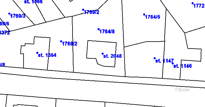 Parcela st. 2048 v KÚ Hlinsko v Čechách, Katastrální mapa