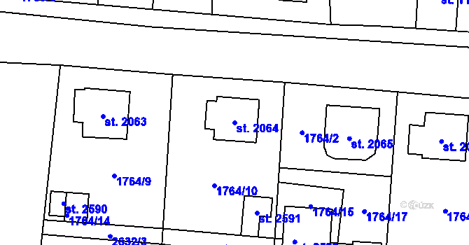 Parcela st. 2064 v KÚ Hlinsko v Čechách, Katastrální mapa