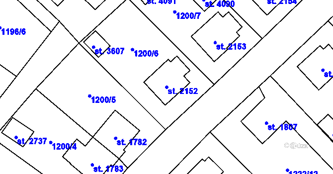 Parcela st. 2152 v KÚ Hlinsko v Čechách, Katastrální mapa