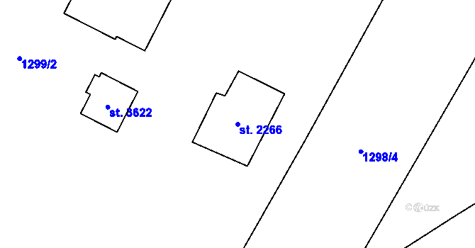 Parcela st. 2266 v KÚ Hlinsko v Čechách, Katastrální mapa