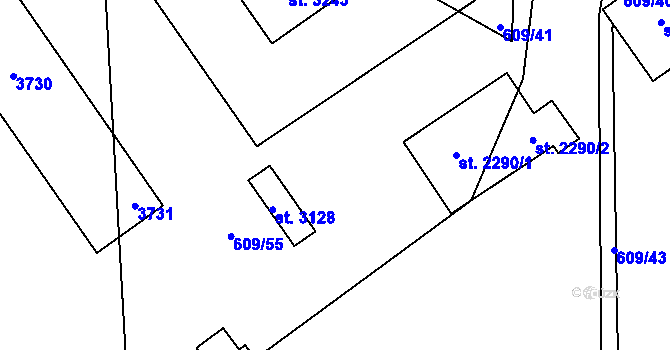 Parcela st. 2293/1 v KÚ Hlinsko v Čechách, Katastrální mapa