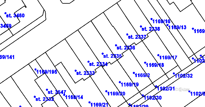 Parcela st. 2335 v KÚ Hlinsko v Čechách, Katastrální mapa