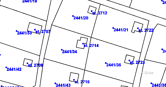 Parcela st. 2714 v KÚ Hlinsko v Čechách, Katastrální mapa
