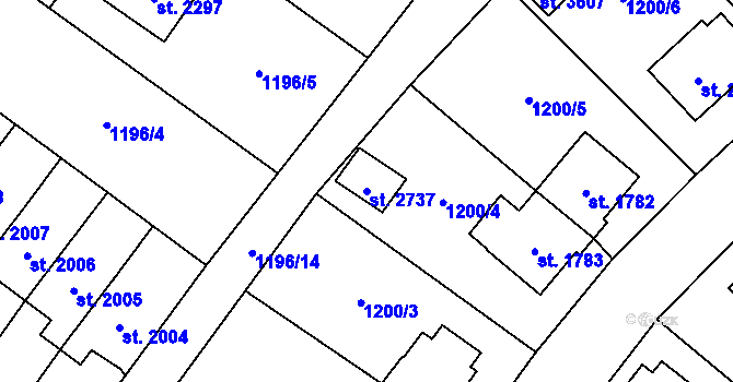 Parcela st. 2737 v KÚ Hlinsko v Čechách, Katastrální mapa