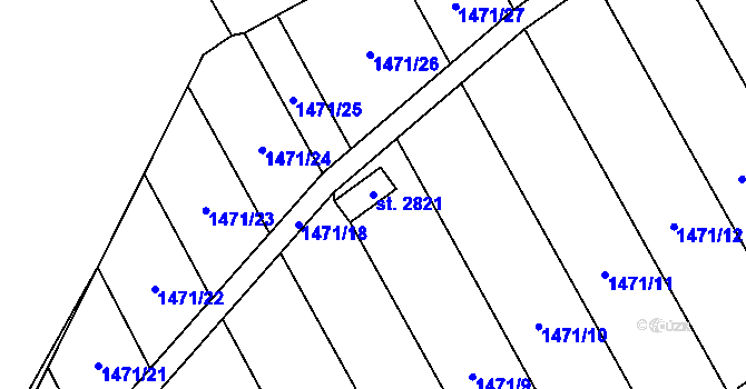 Parcela st. 2821 v KÚ Hlinsko v Čechách, Katastrální mapa