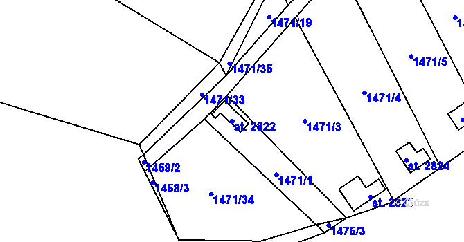 Parcela st. 2822 v KÚ Hlinsko v Čechách, Katastrální mapa