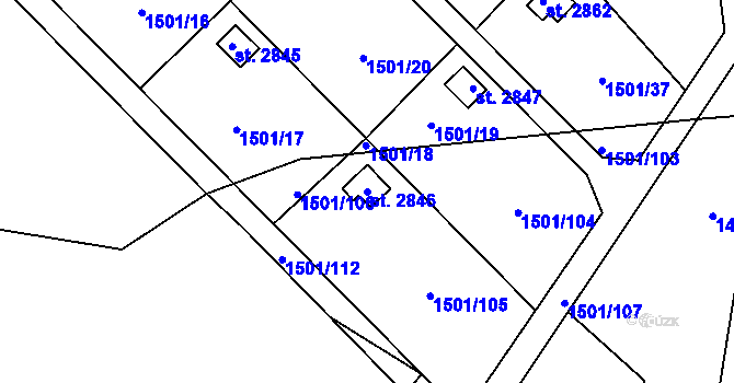 Parcela st. 2846 v KÚ Hlinsko v Čechách, Katastrální mapa