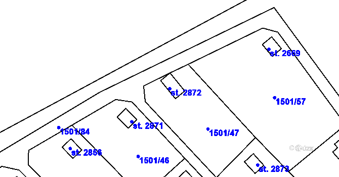 Parcela st. 2872 v KÚ Hlinsko v Čechách, Katastrální mapa